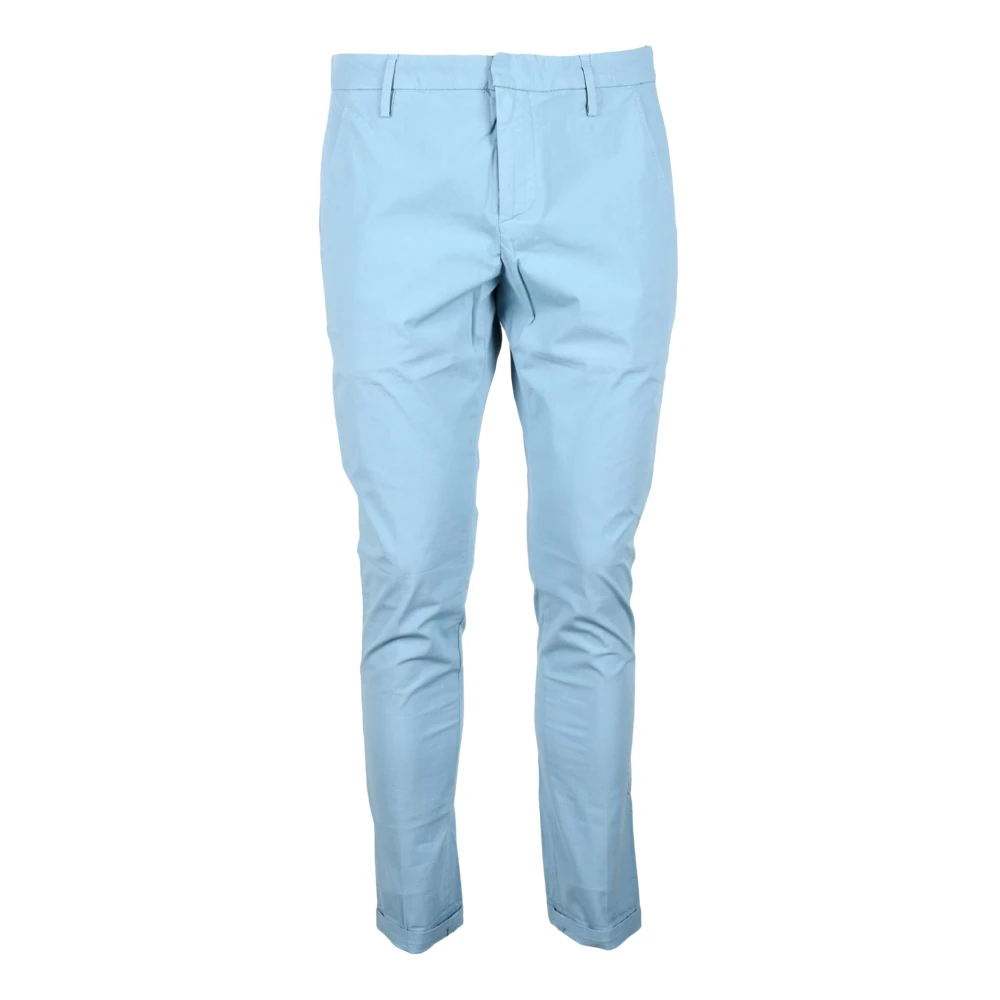 Dondup Katoen Elastaan Broek Blue Heren