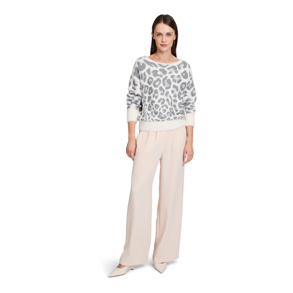 Betty & Co Jacquard Gebreide Trui met U-hals Multicolor Dames