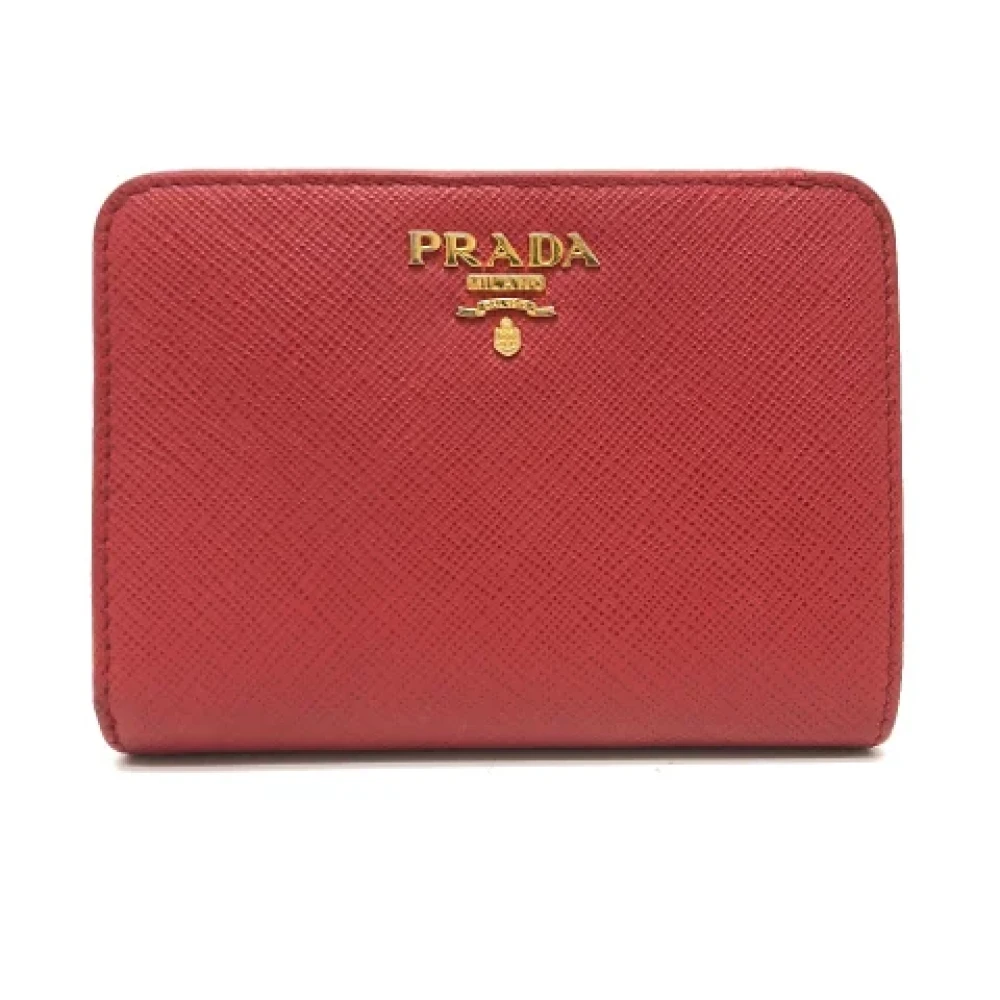 Prada Vintage Pre-owned Leather wallets Red Dames