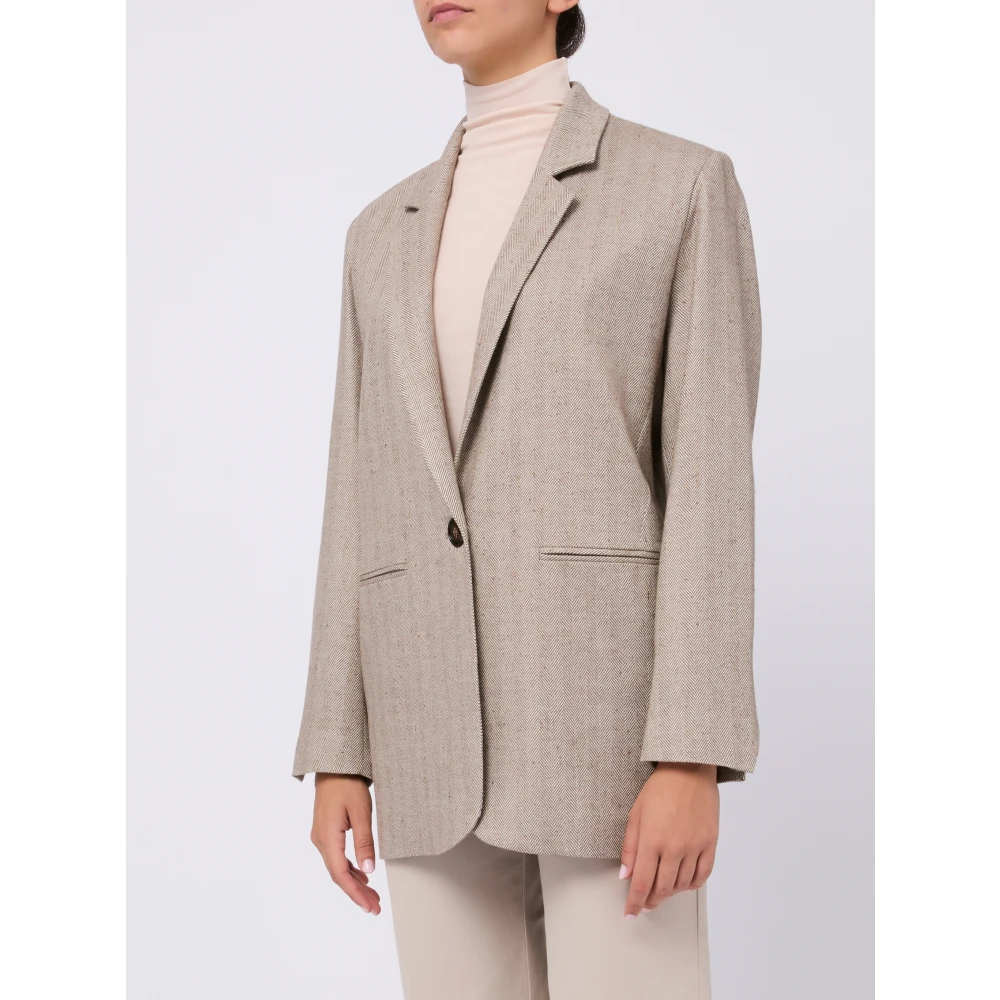 D.Exterior Gestreepte Blazer Buitenkleding Grigio Aw24 Gray Dames