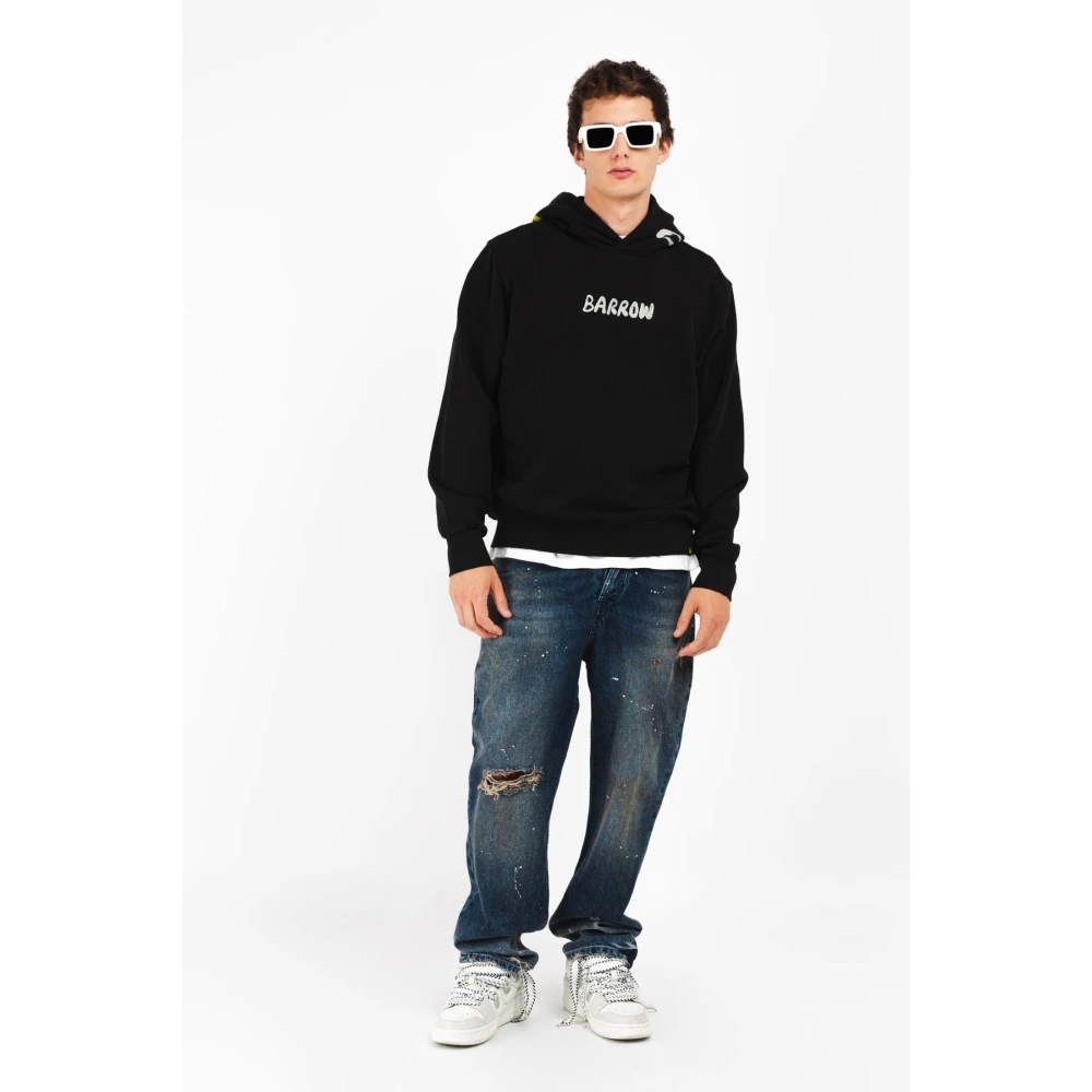 Barrow Hoodie met voorprint en smile-label Black Heren