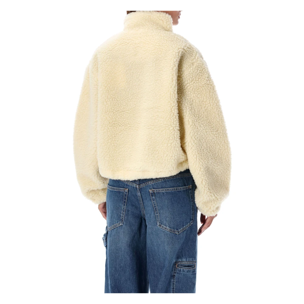 Isabel Marant Étoile Ecru Teddy Bomber Buitenkleding Beige Dames