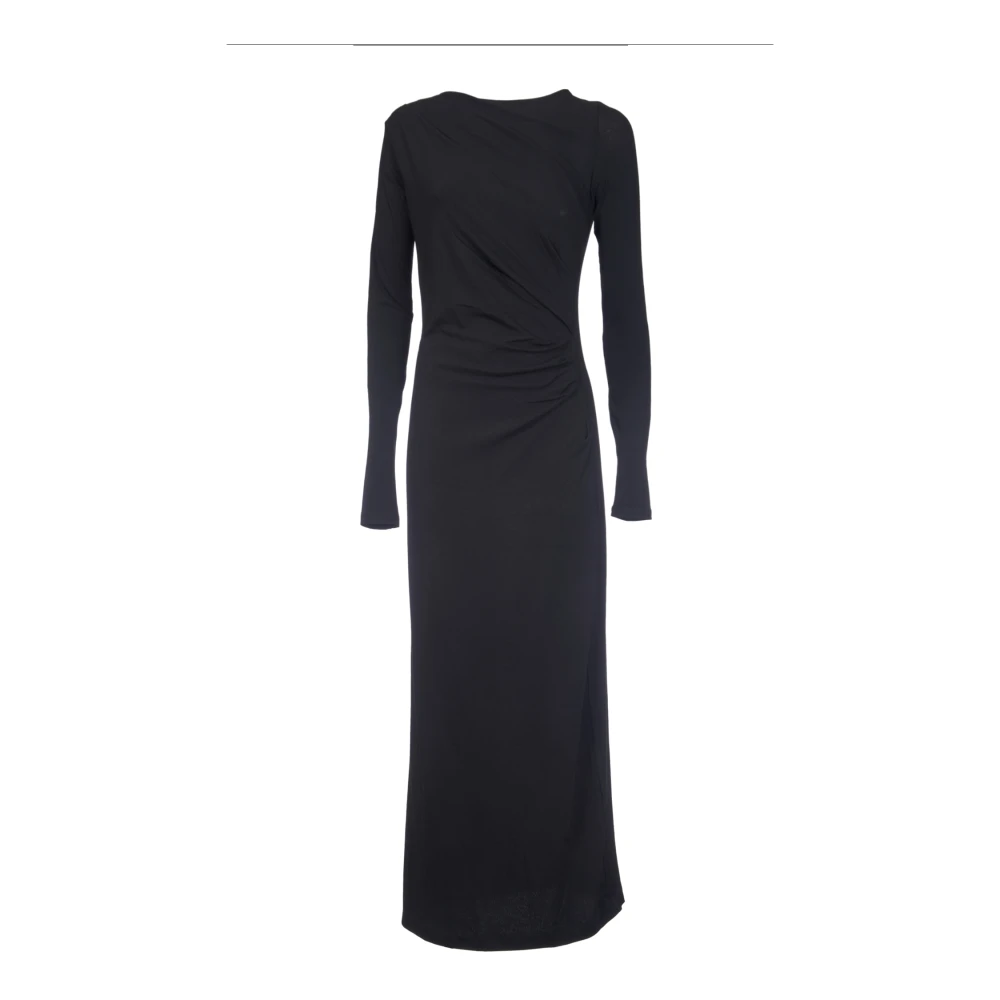 Ottod'Ame Elegante Zwarte Lange Jurk Black Dames