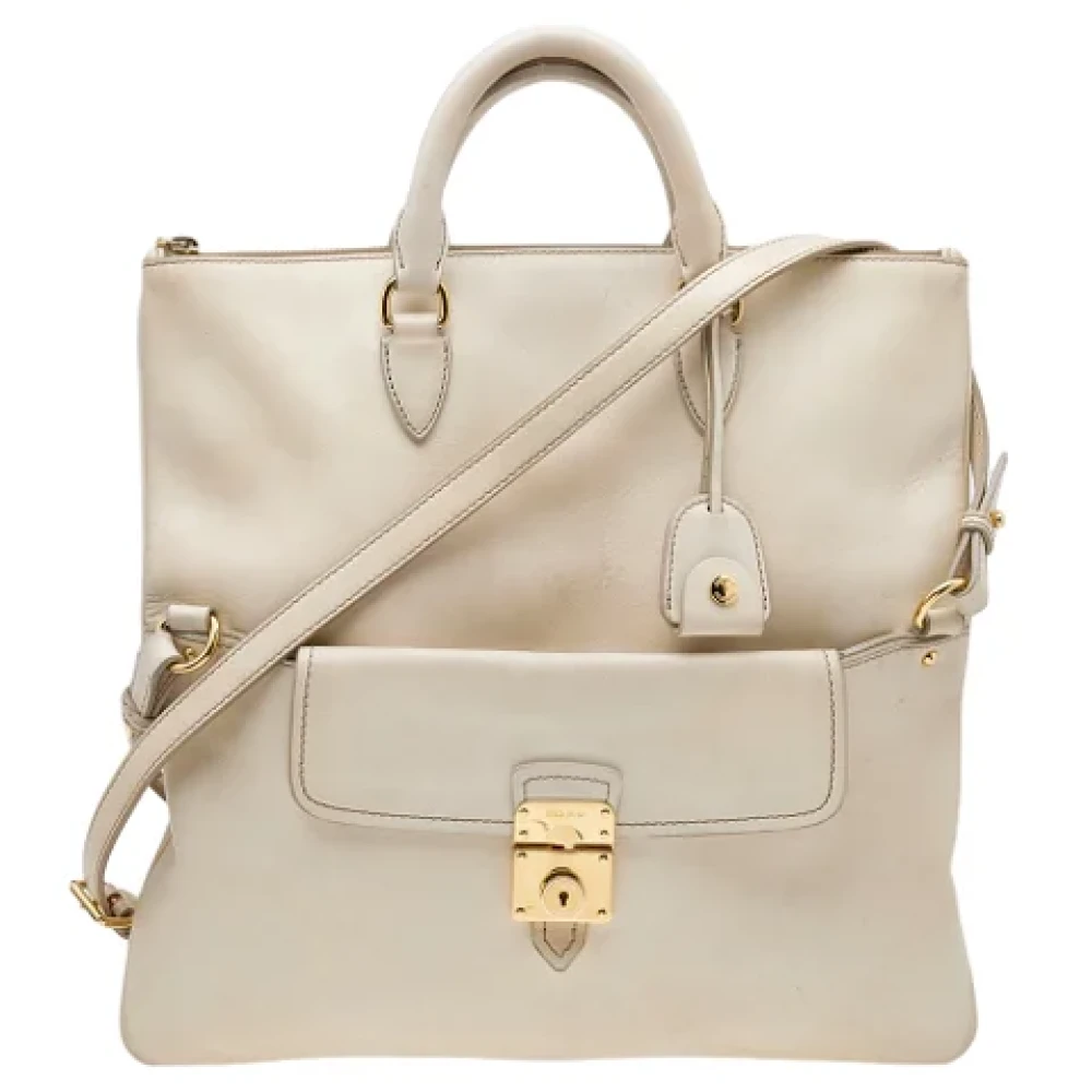 Miu Pre-owned Leather shoulder-bags Beige Dames