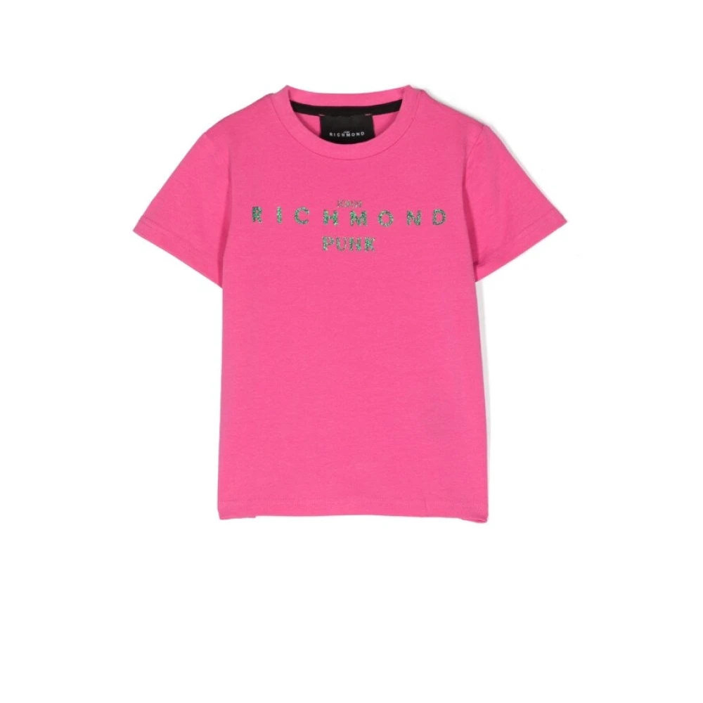 John Richmond Kontrast Logo T-Shirt Pink, Flicka