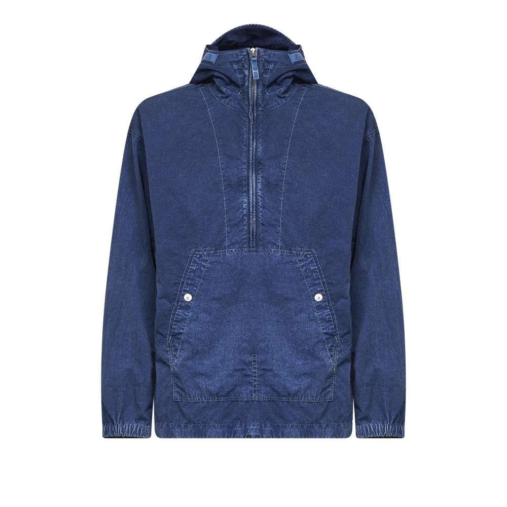 Stone Island Blue Denim Research Hooded Jacket - Male - Denim Jackets - M - Jackets