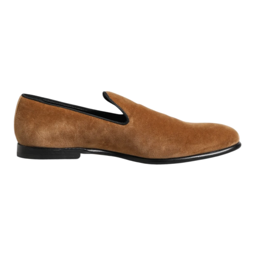 Dolce & Gabbana Men's Brown Suede Slip On Loafers - Loafers - 10 Uk - Shoes