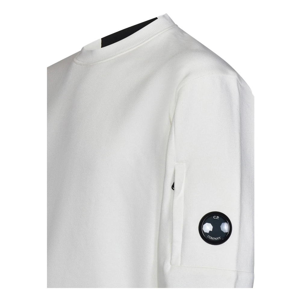 C.P. Company Witte Sweater met Logodetail White Heren