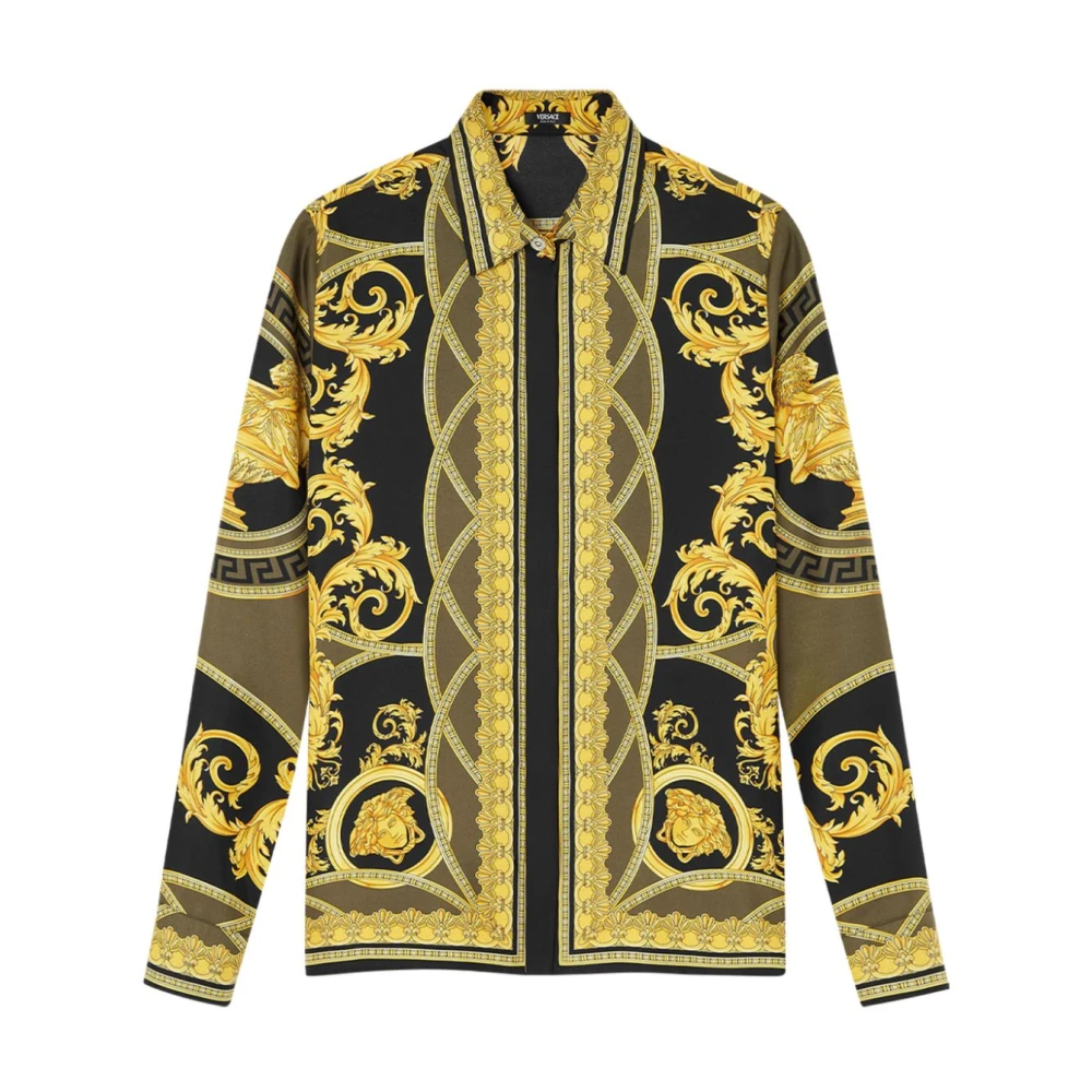 Versace Grafische Print Twill Weefsel Shirt Multicolor Dames