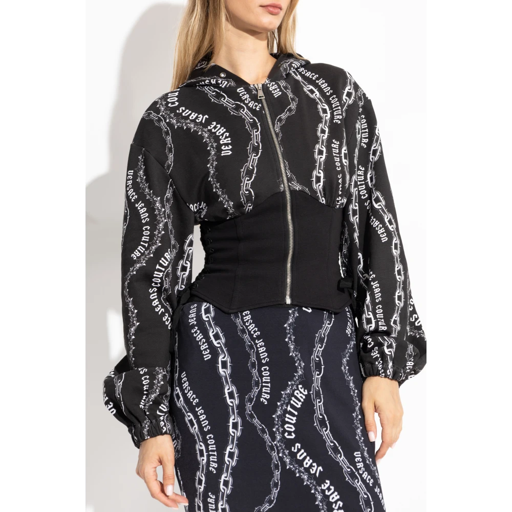 Versace Jeans Couture Sweatshirt met logo Black Dames