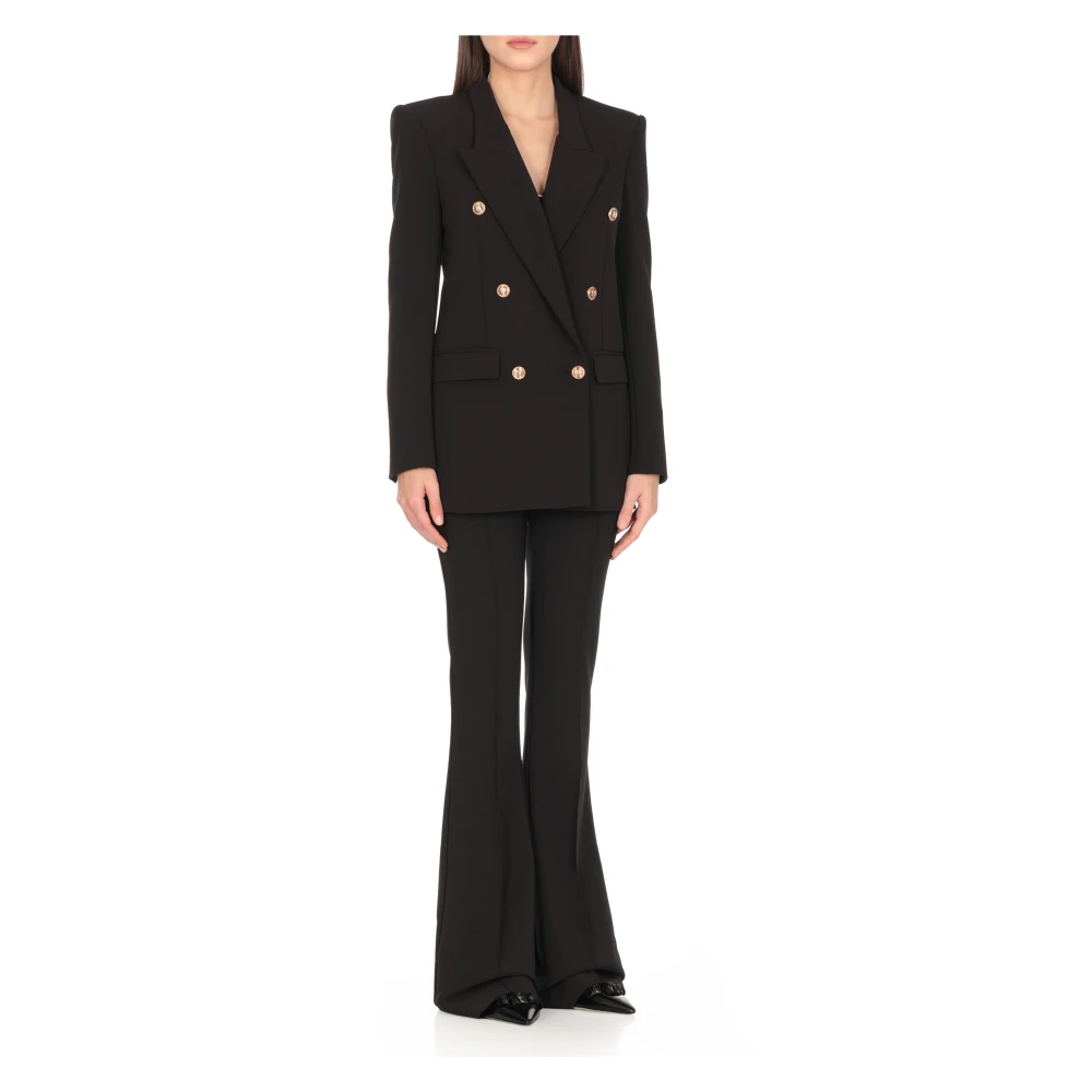 Elisabetta Franchi Zwarte Double Breasted Blazer Vrouw Black Dames