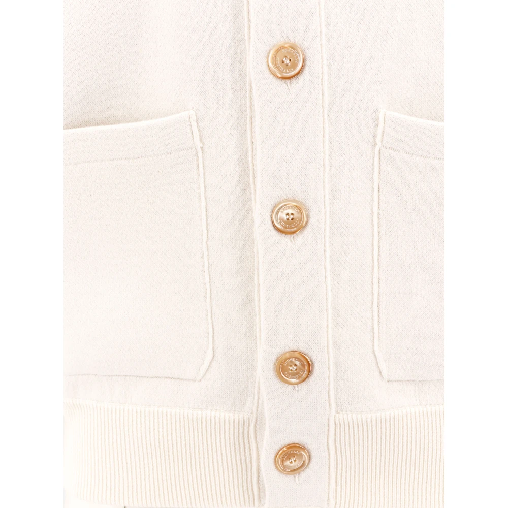 BRUNELLO CUCINELLI Wol Kasjmier Vest met Maxi Zakken White Heren