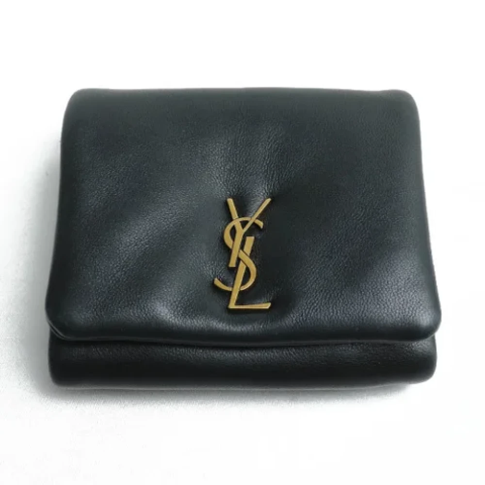 Yves Saint Laurent Vintage Pre-owned Leather wallets Black Dames