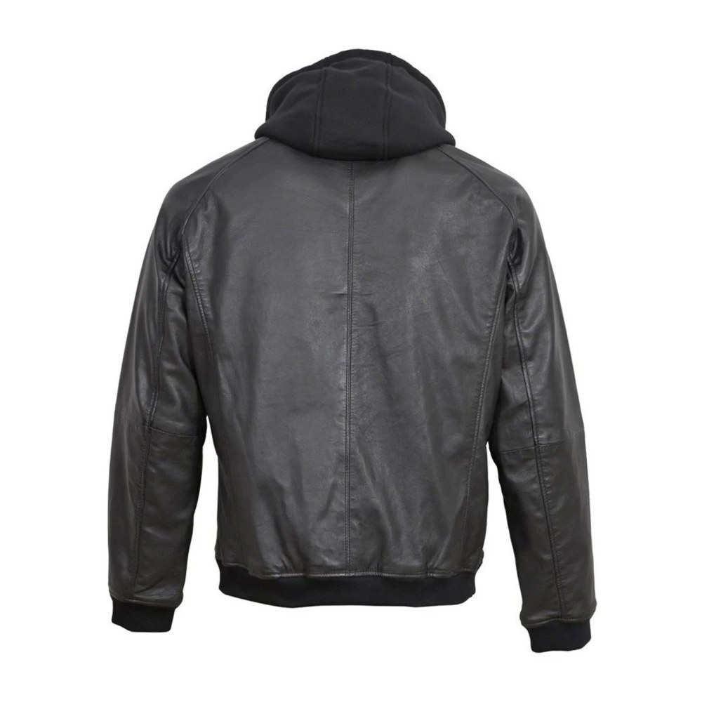 Le Temps Des Cerises Heren Leren Jas Zwart Lenz Black Heren