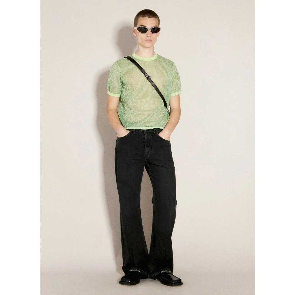Martine Rose Bloemen Crewneck T-shirt Green Heren