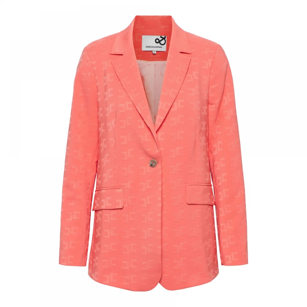 &Co Woman Comfort Jacquard Blazer Flamingo Pink Dames