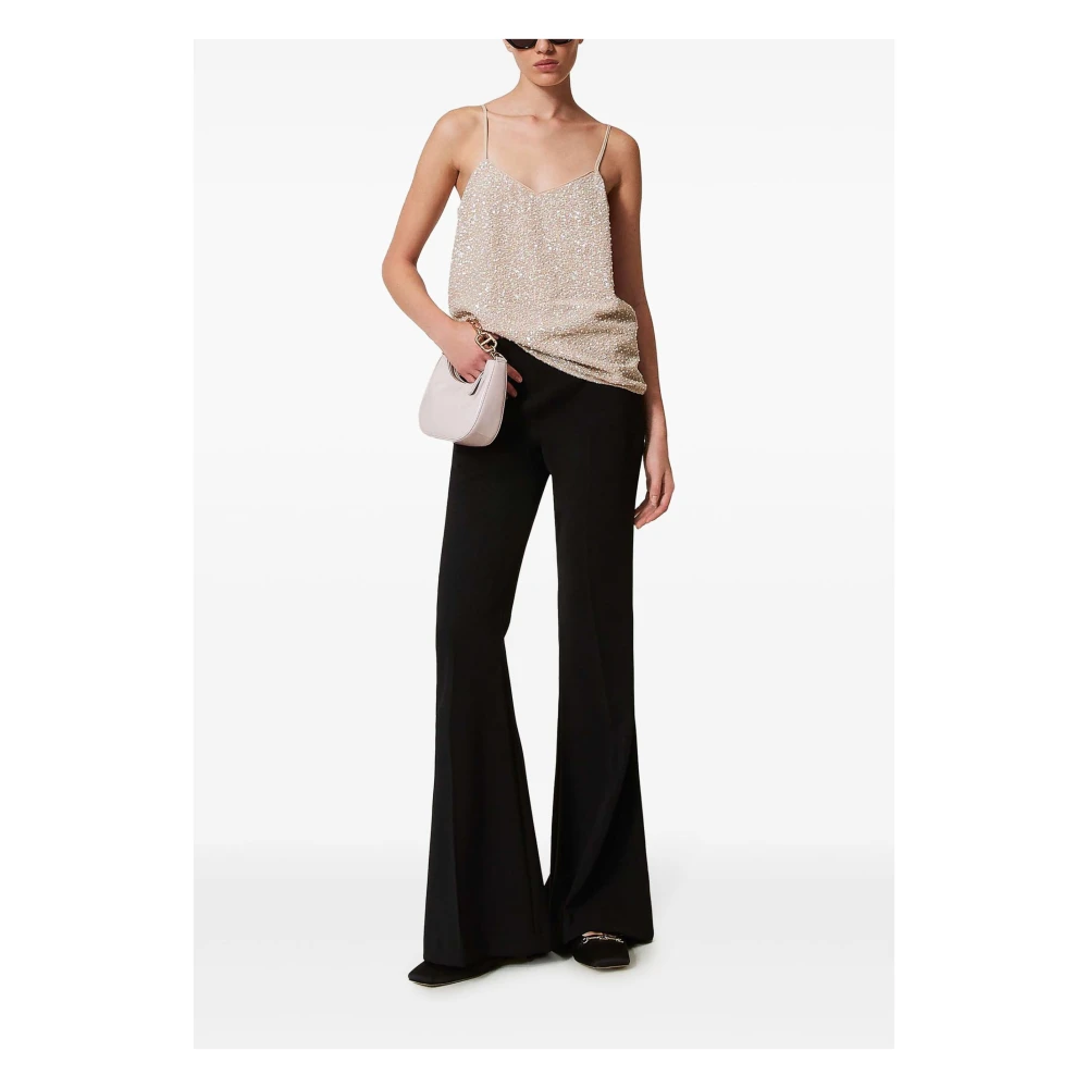 Twinset Zwarte Flared Broek Black Dames