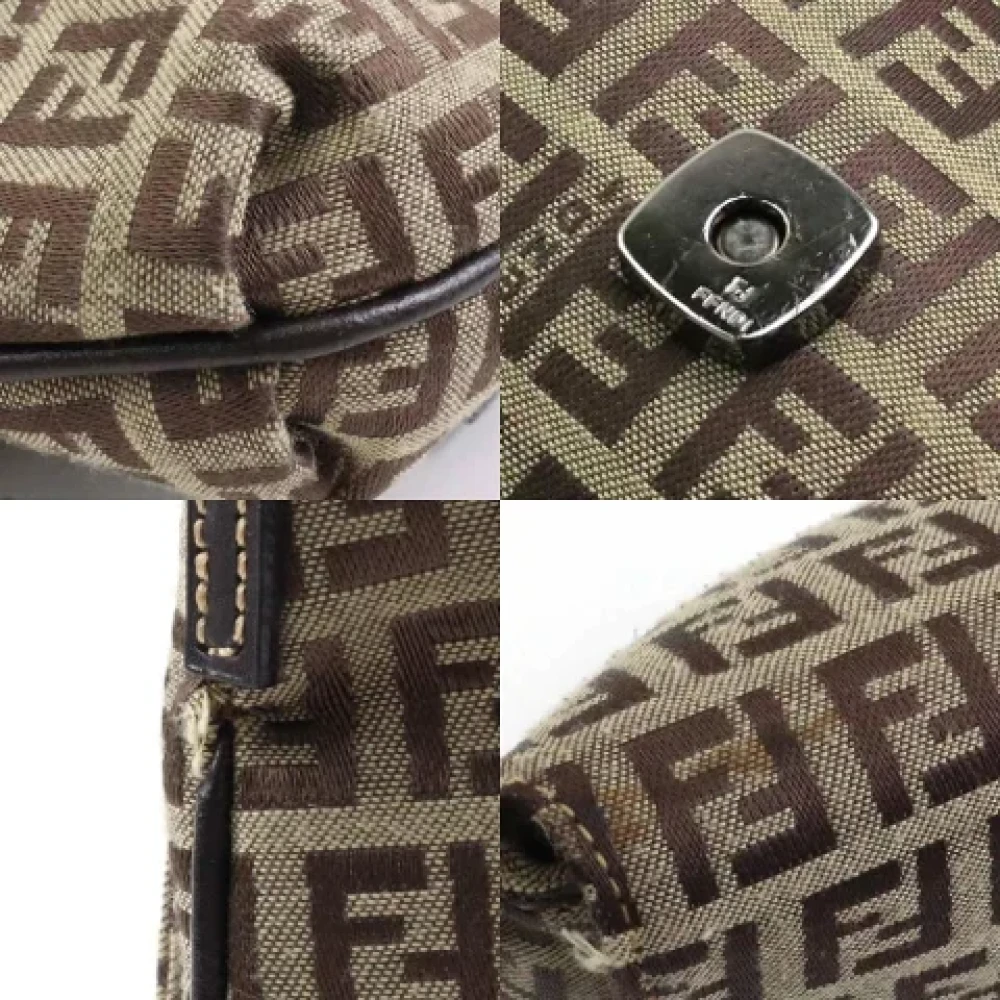 Fendi Vintage Pre-owned Canvas shoulder-bags Brown Dames