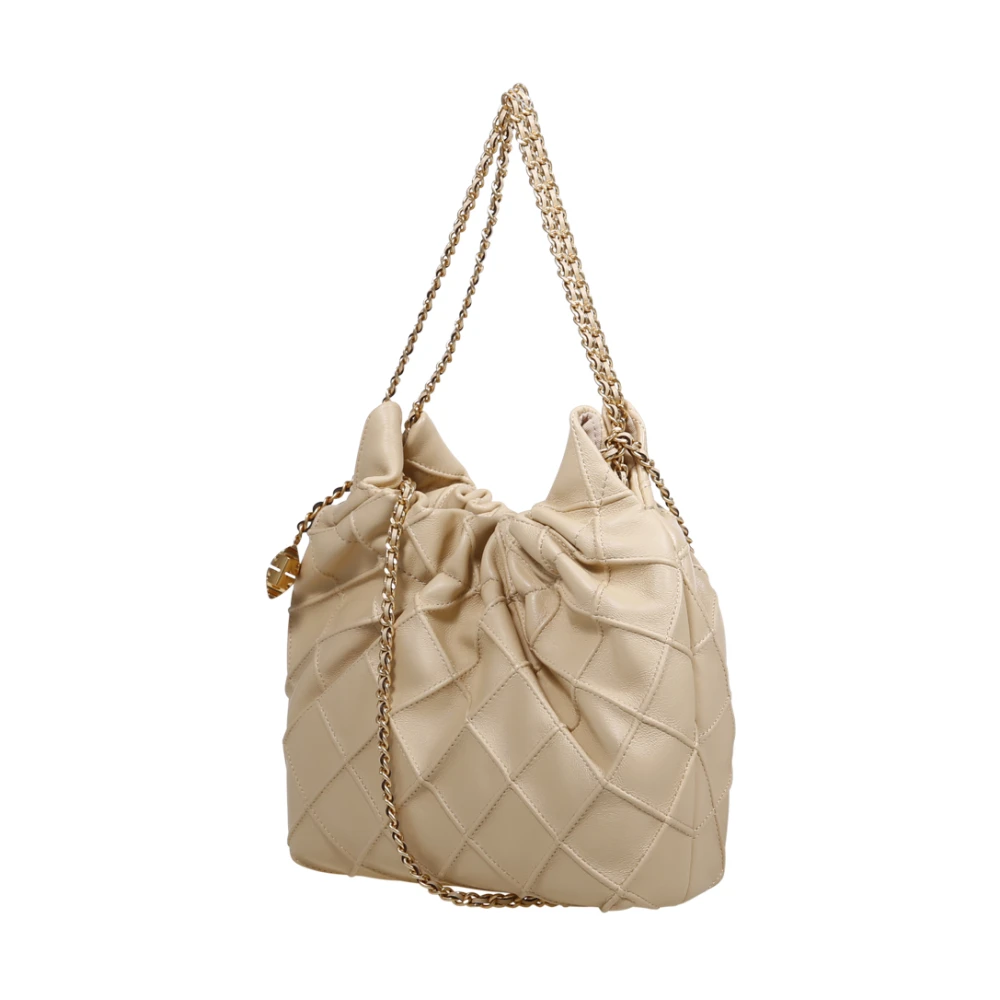 TORY BURCH Vanilla Soft Serve Mini Hobo Tas Beige Dames
