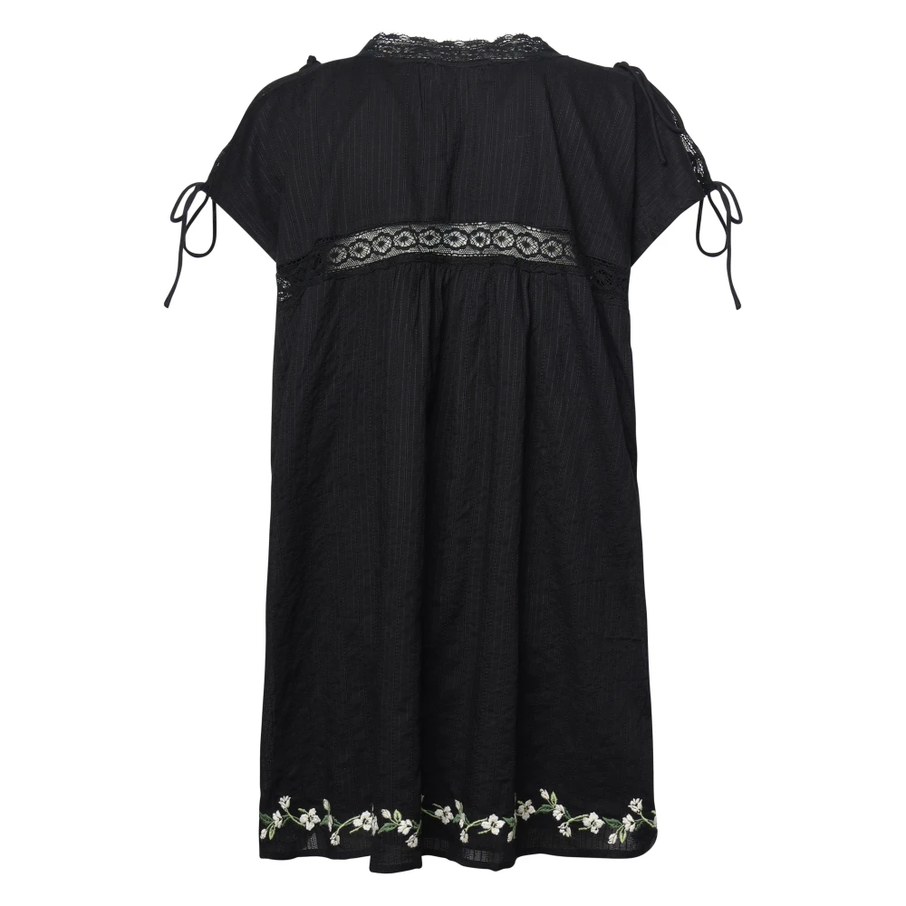 For Love & Lemons Geborduurde Minijurk in Zwart Black Dames
