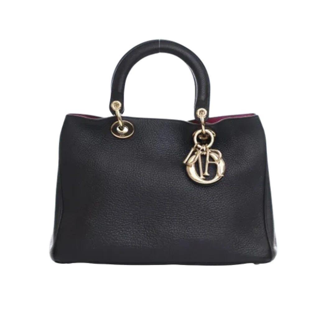 Dior Vintage Pre-owned Leather handbags Black Dames