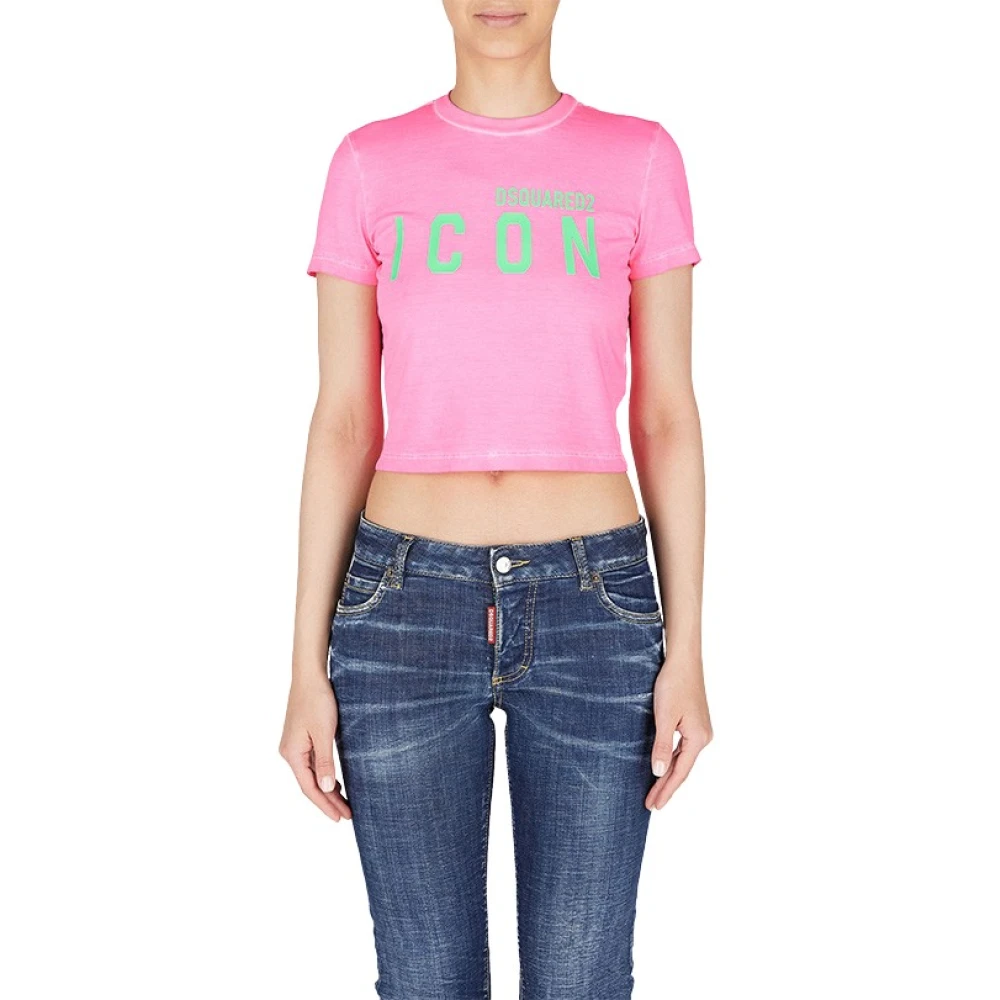 Dsquared2 Iconisch T-shirt met korte mouwen van katoen in roze Pink Dames