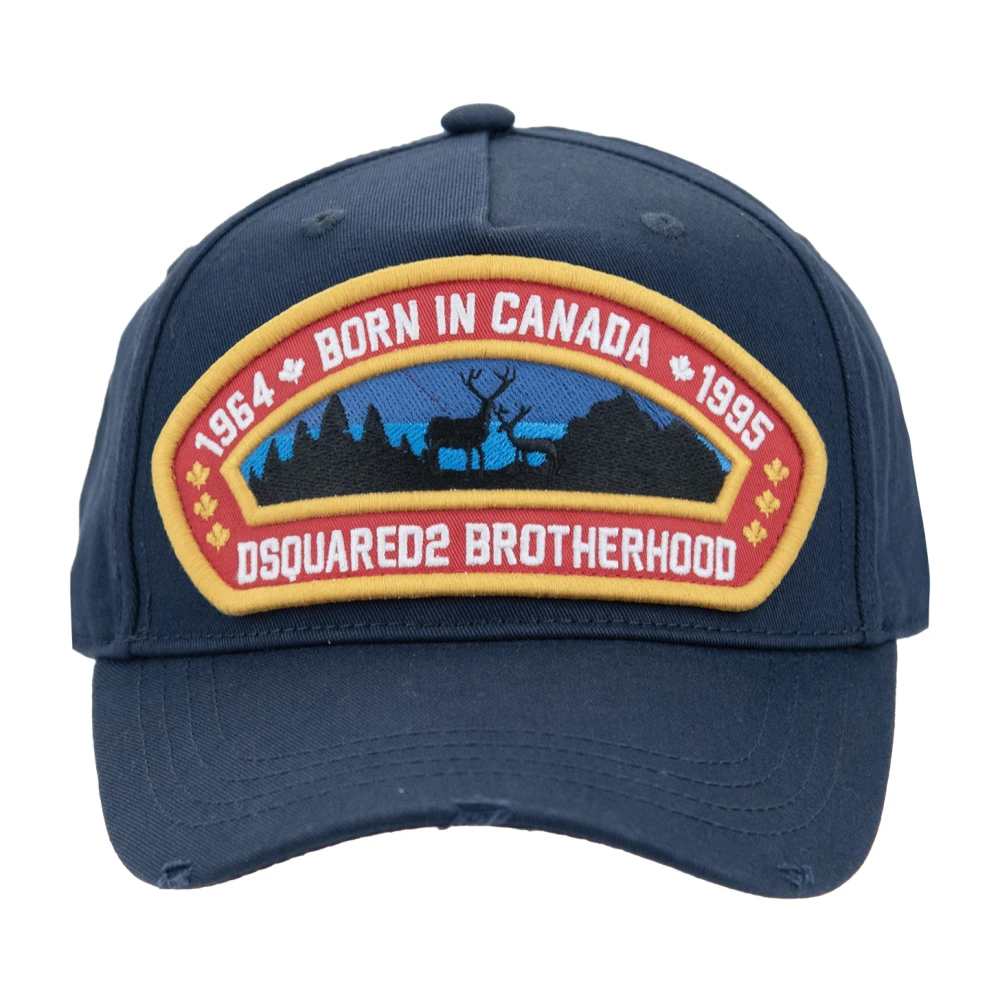 Dsquared2 Geborduurde Baseball Cap met Verstelbare Sluiting Blue Unisex