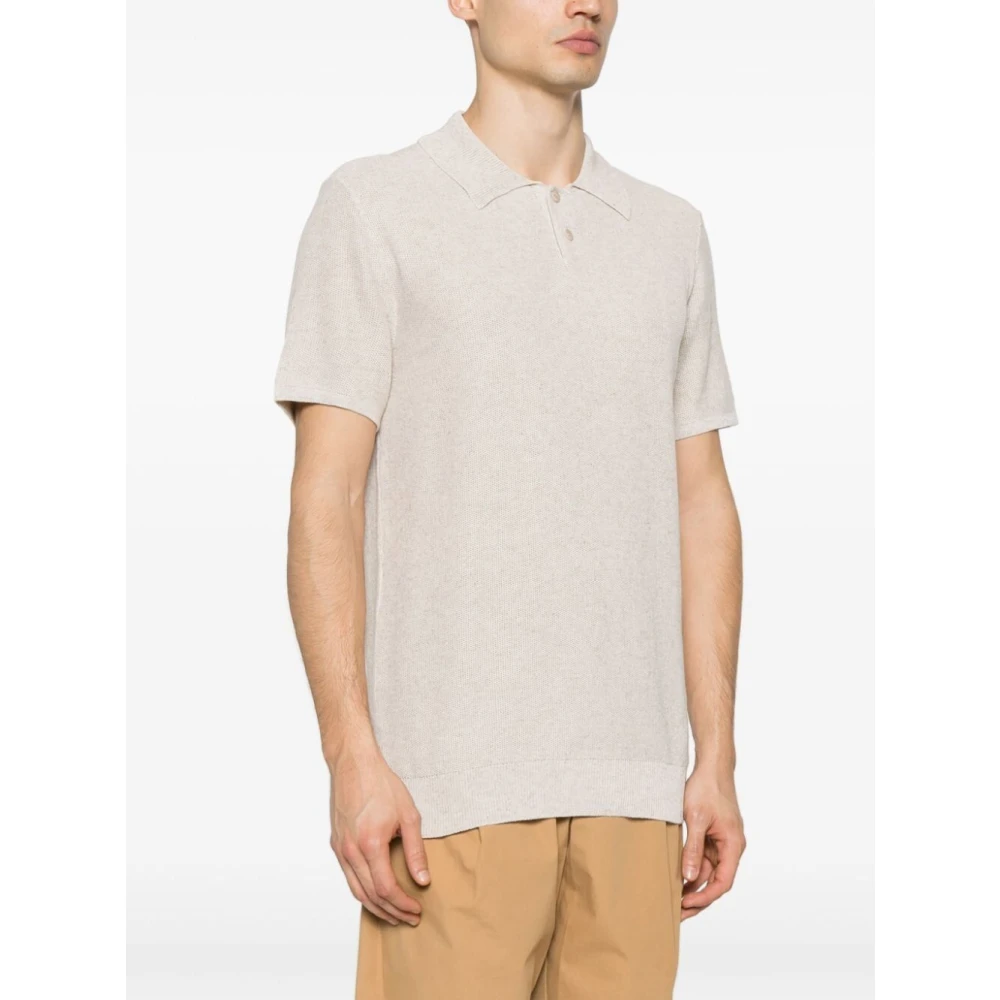 A.p.c. Geperforeerd Poloshirt Beige Heren