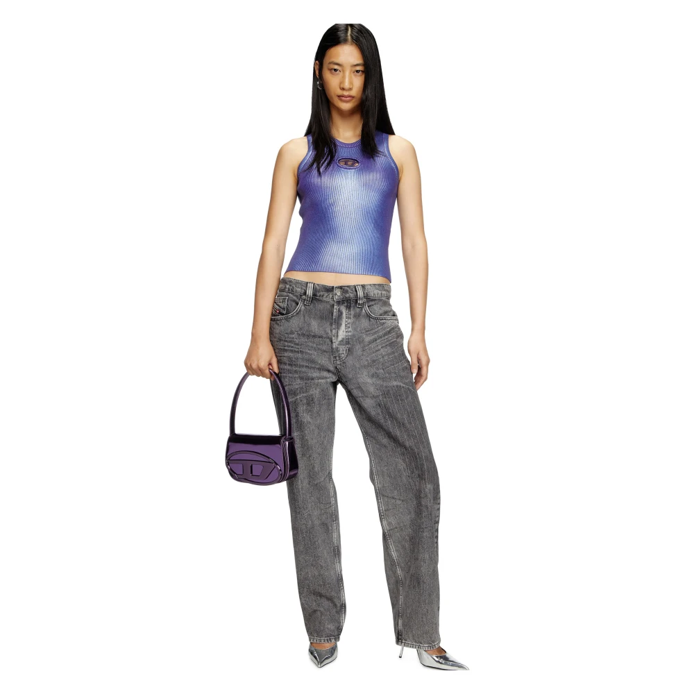 Diesel Paarse Leren Crossbody Tas Purple Dames
