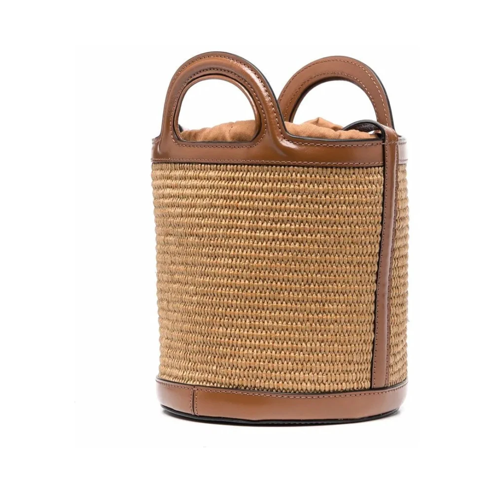 Marni Boho-geïnspireerde Logo Bucket Tas Brown Dames