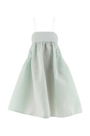 Helles grünes Polyester -Mischung Lisbeth Flared Kleid