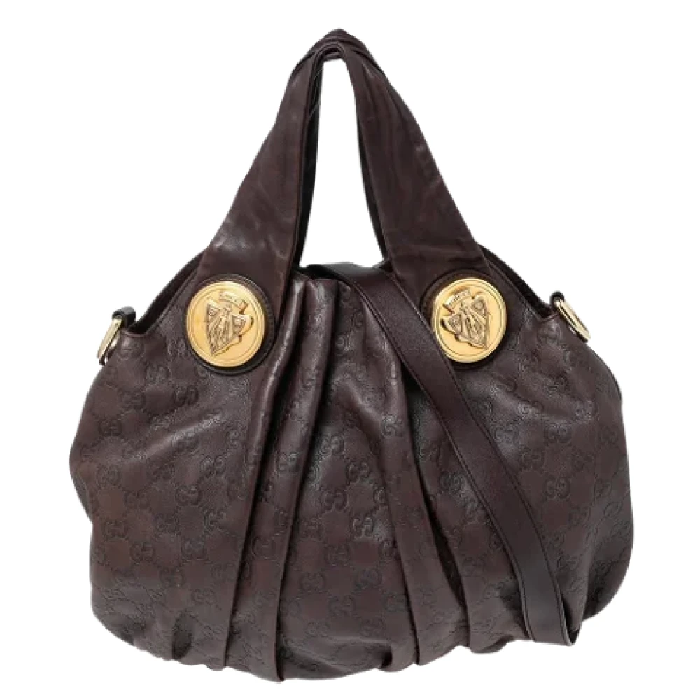 Gucci Vintage Pre-owned Leather handbags Brown Dames