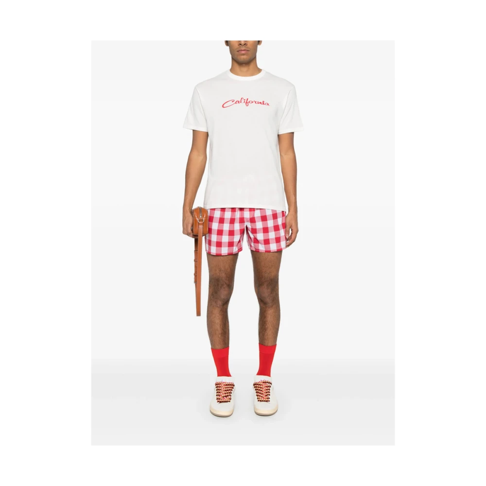 ERL Wit Tekst Print Crew Neck T-shirt White Heren