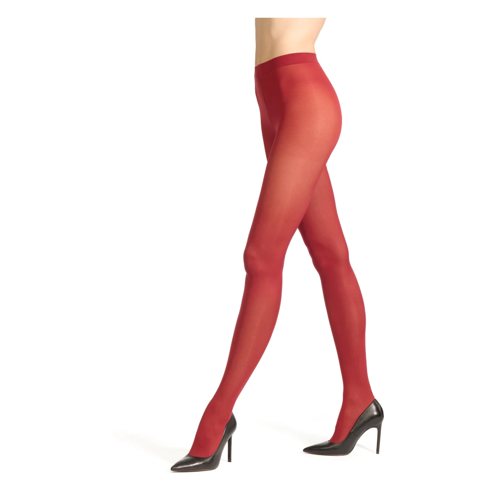 Gallo Dames effen bordeauxrode 60 denier microvezel panty's Red Dames