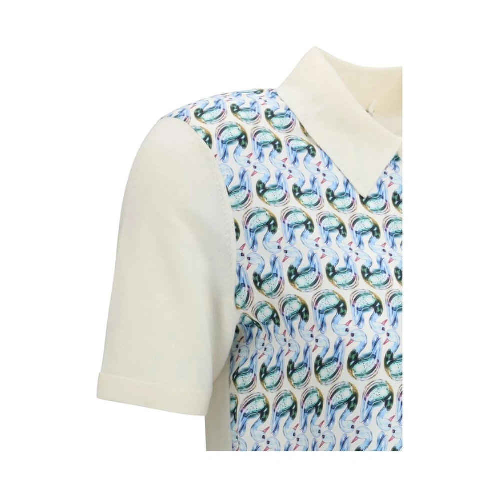TORY BURCH Polo Shirt met Zijden Voorpand Multicolor Dames