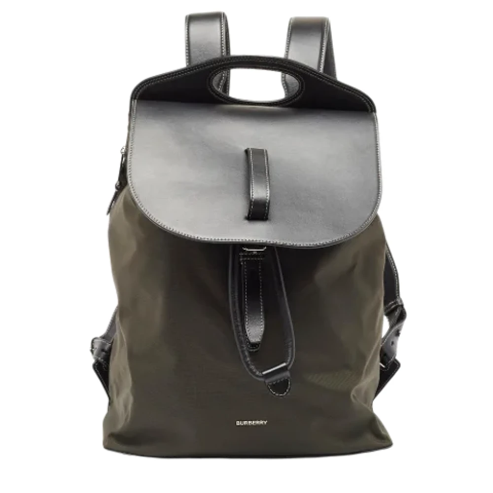 Burberry Vintage Pre-owned Leather backpacks Green Heren
