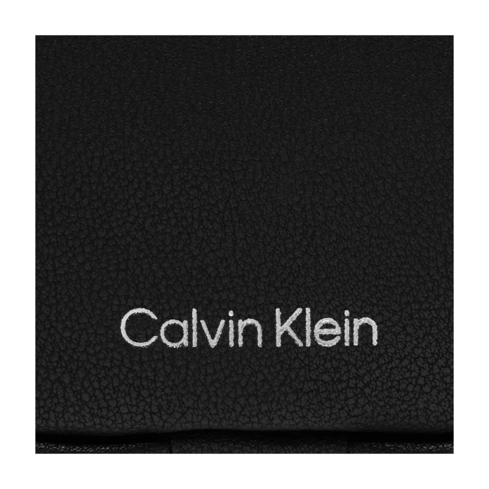 Calvin Klein Kunstleer en canvas schoudertas Black Heren