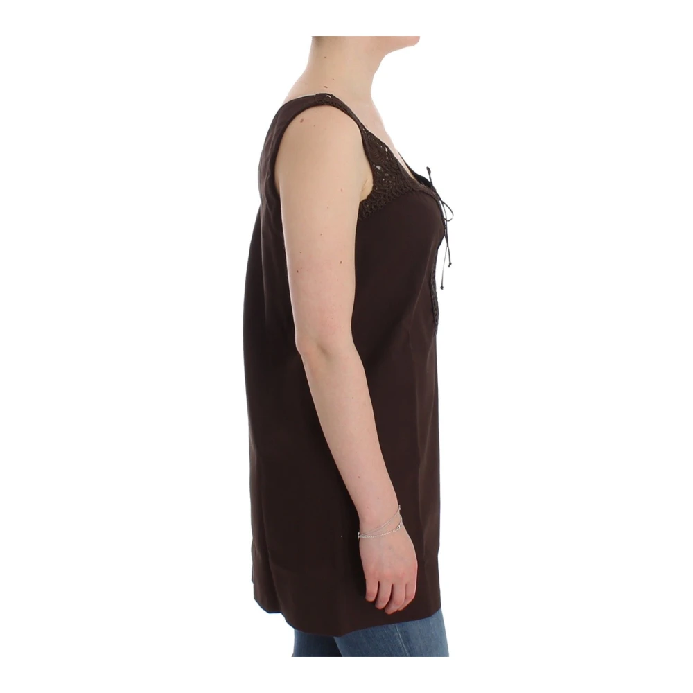 Ermanno Scervino Bruine Katoenen Tuniek Jurk Top Brown Dames