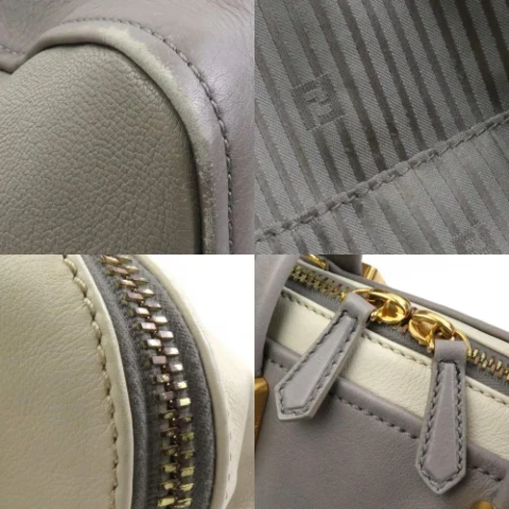Fendi Vintage Pre-owned Leather fendi-bags Gray Dames