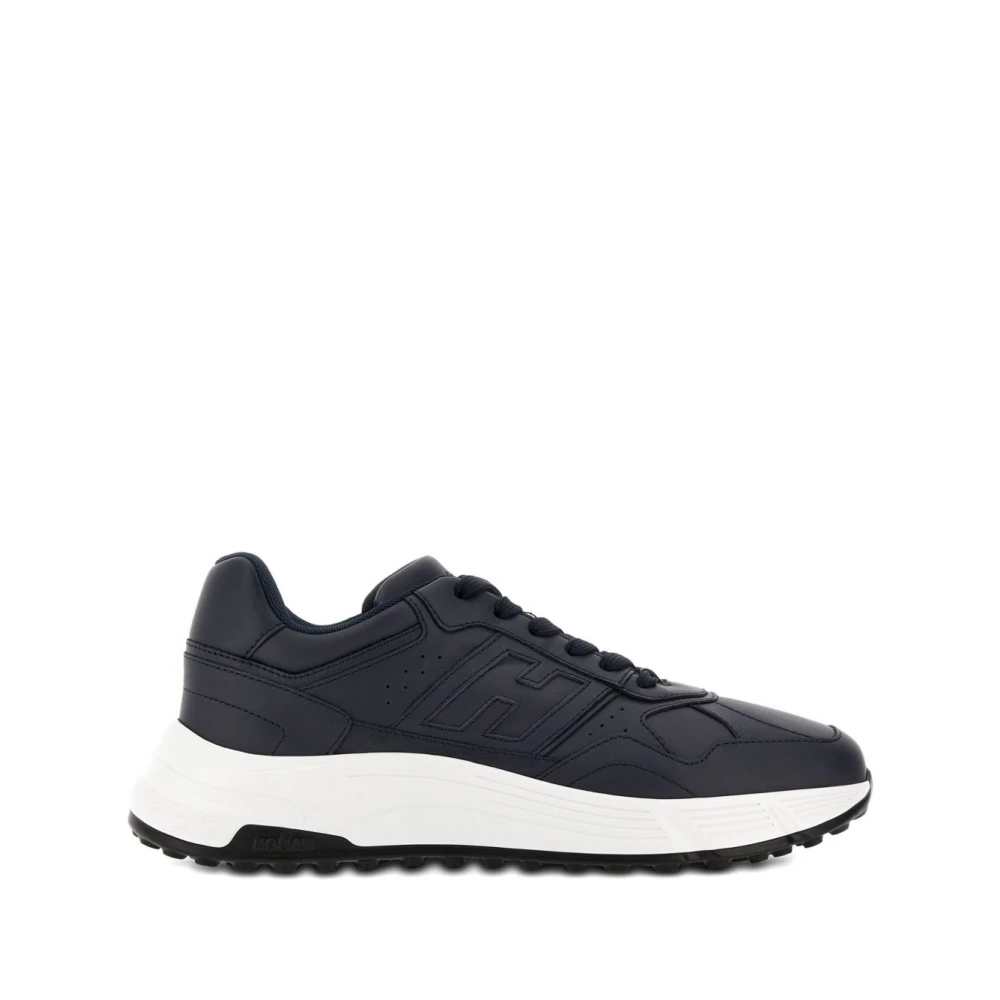 Hogan Zwarte Veterschoenen met Platte Zool Heren Schoenen Blauw