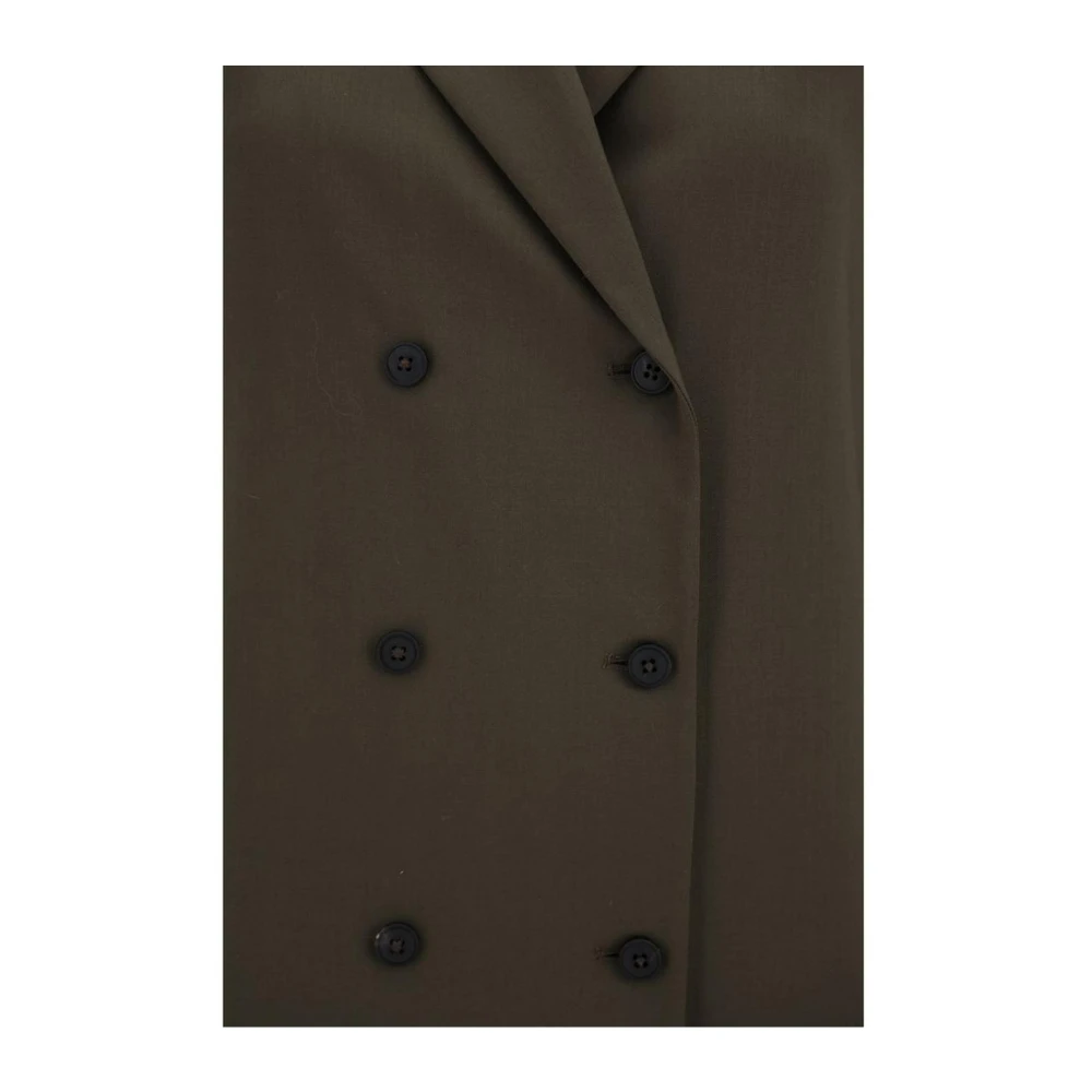 Róhe Double-Breasted Wollen Blazerjas met Revers Brown Dames