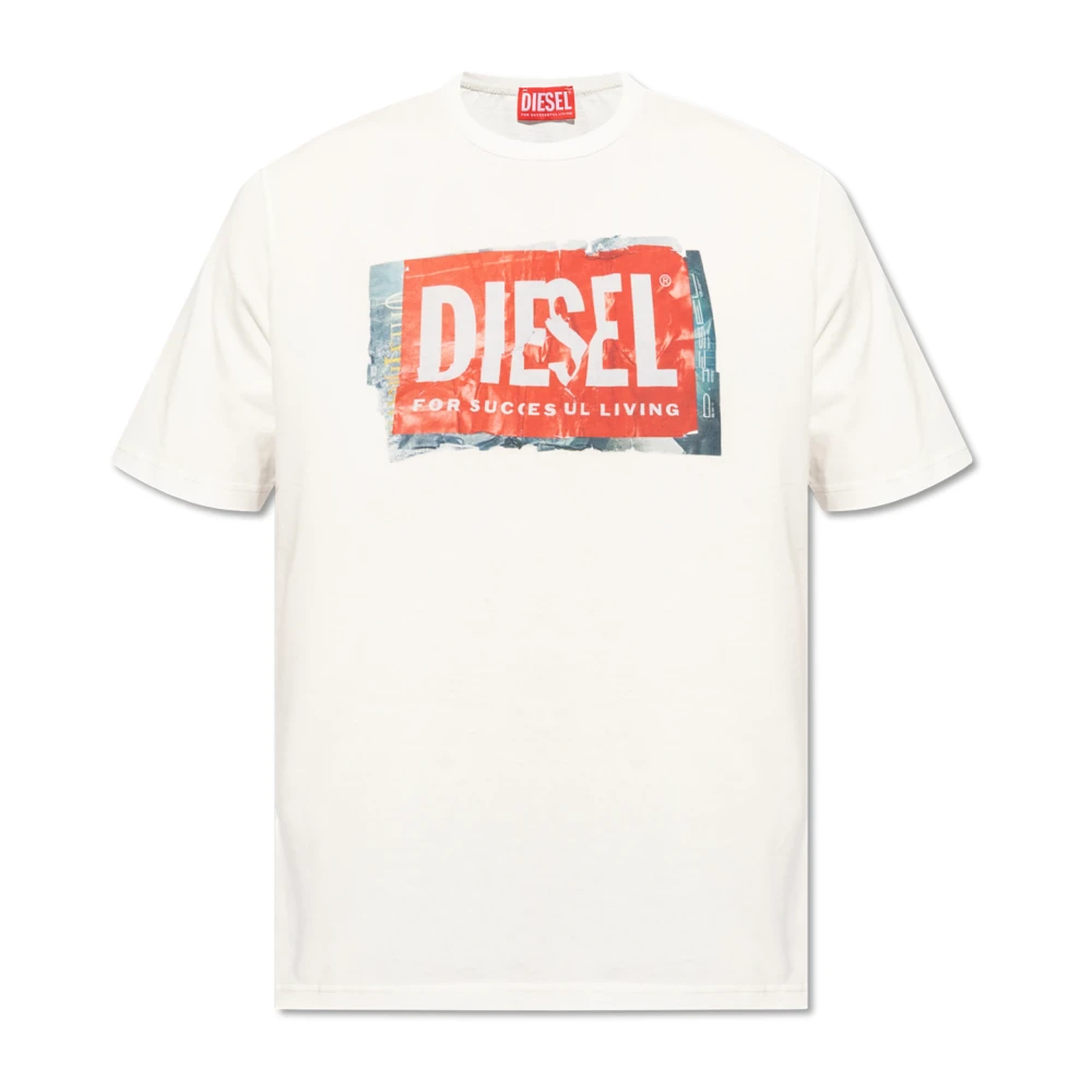 Diesel T-shirt `T-Adjust-Q6` White Heren