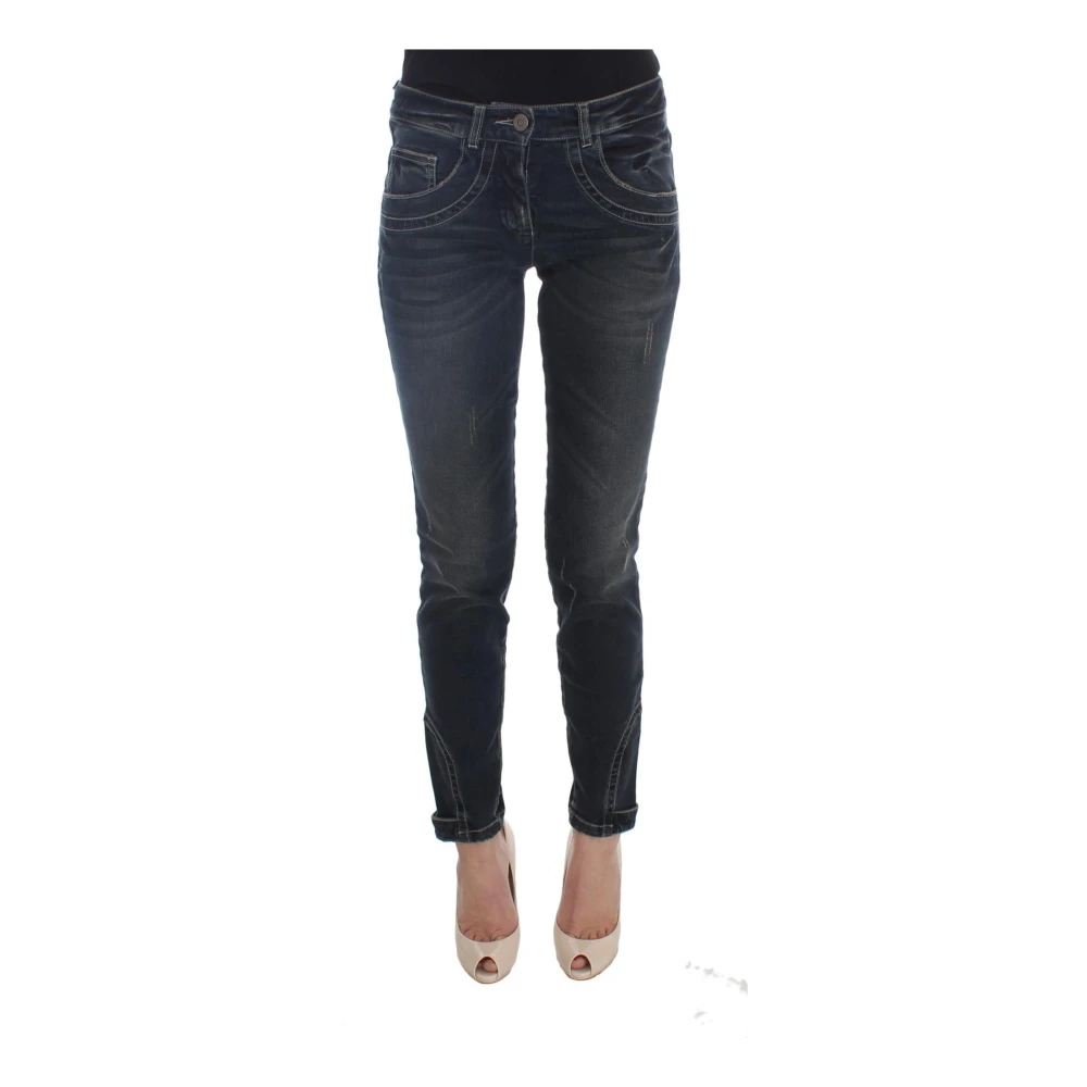 Ermanno Scervino Women's Blue Skinny Fit Jeans, Xs, Slim Fit Cotton Blend Jeans