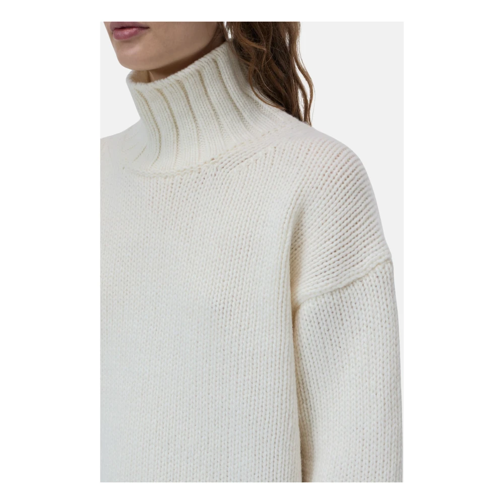closed Geribbelde coltrui met manchetten Beige Dames