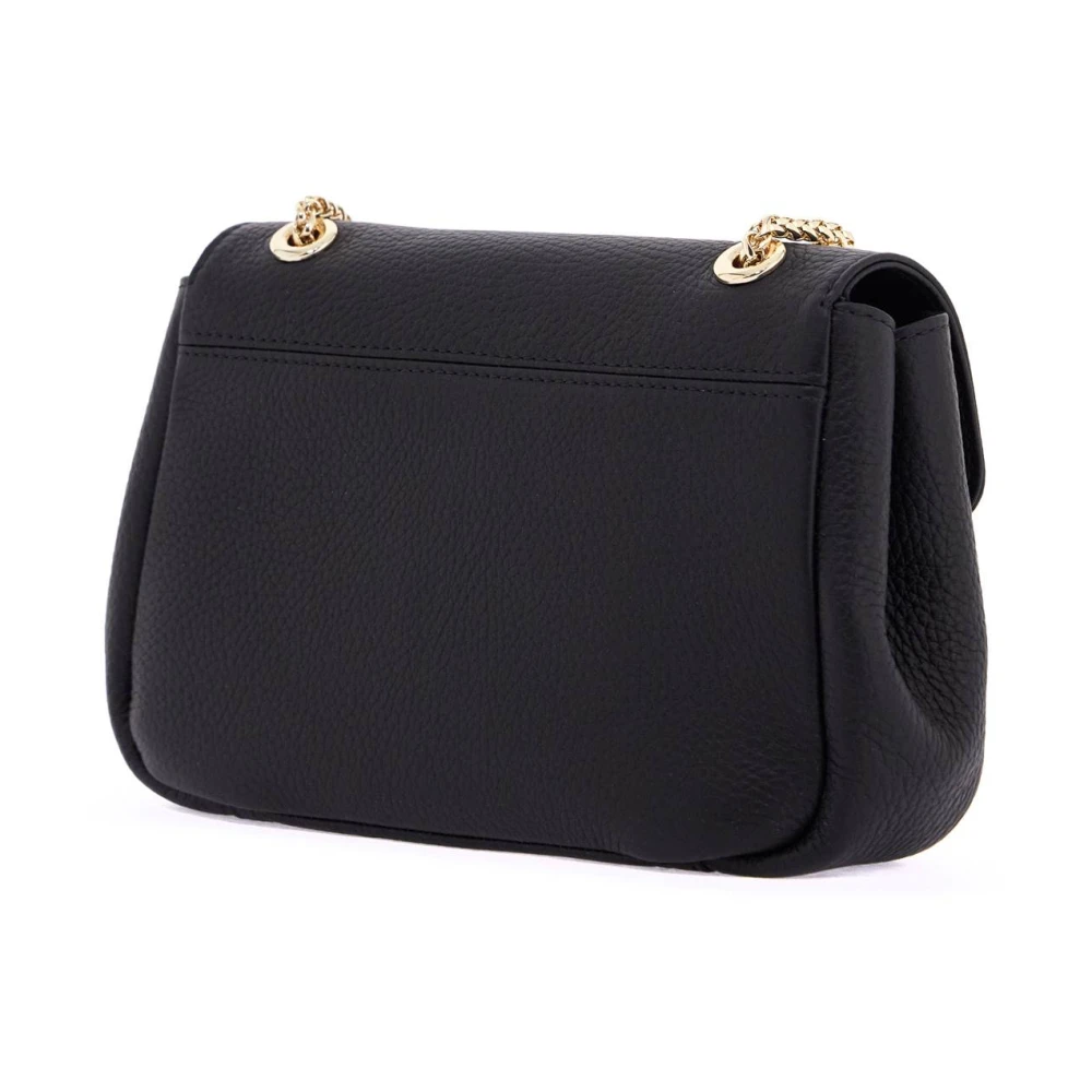 Strathberry Elegante zwarte kalfsleren mini tas met gouden ketting Black Dames