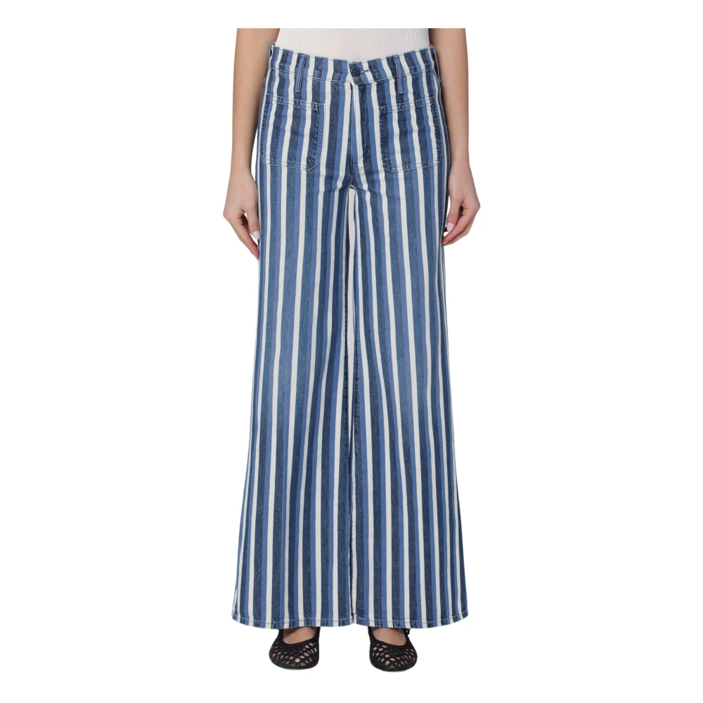 Mother Patch Pocket Palazzo Jeans Twister Blue Dames