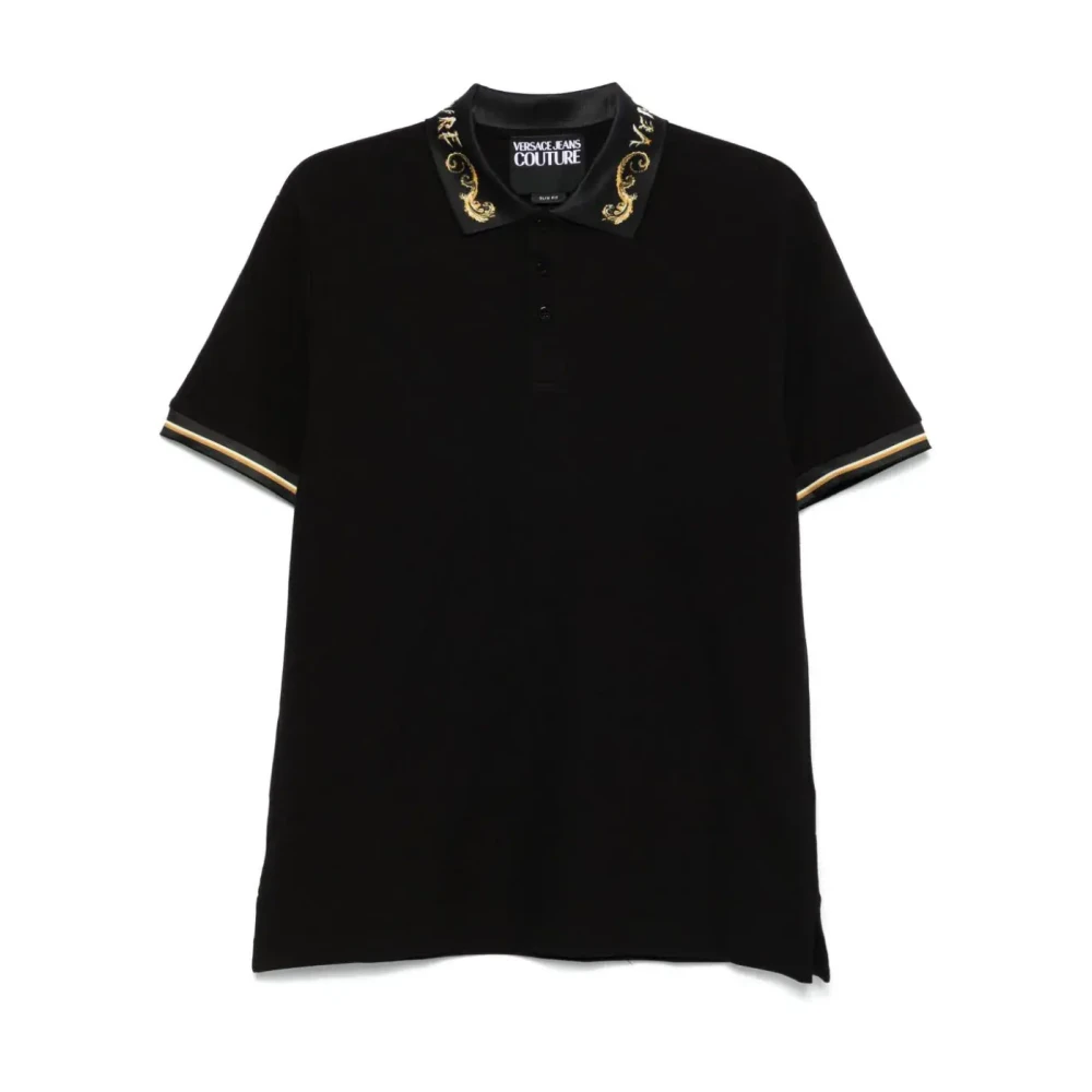 Versace Jeans Couture Chromo Kraag Zwart Polo Black Heren