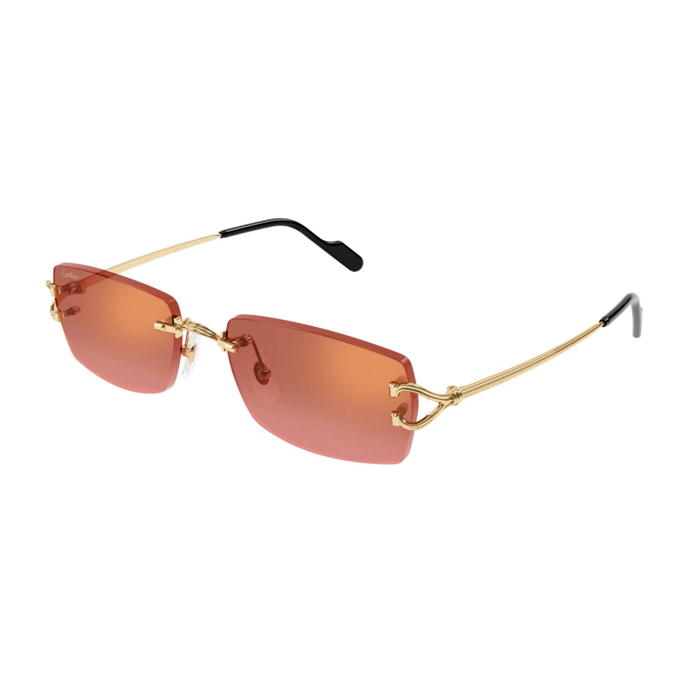 Cartier Men's Yellow Sunglasses, 56 Mm, Ct0550s Rectangle Sunglasses