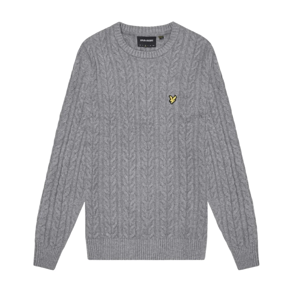 Lyle & Scott Heren Langemouw Gebreid Grijs Gray Heren