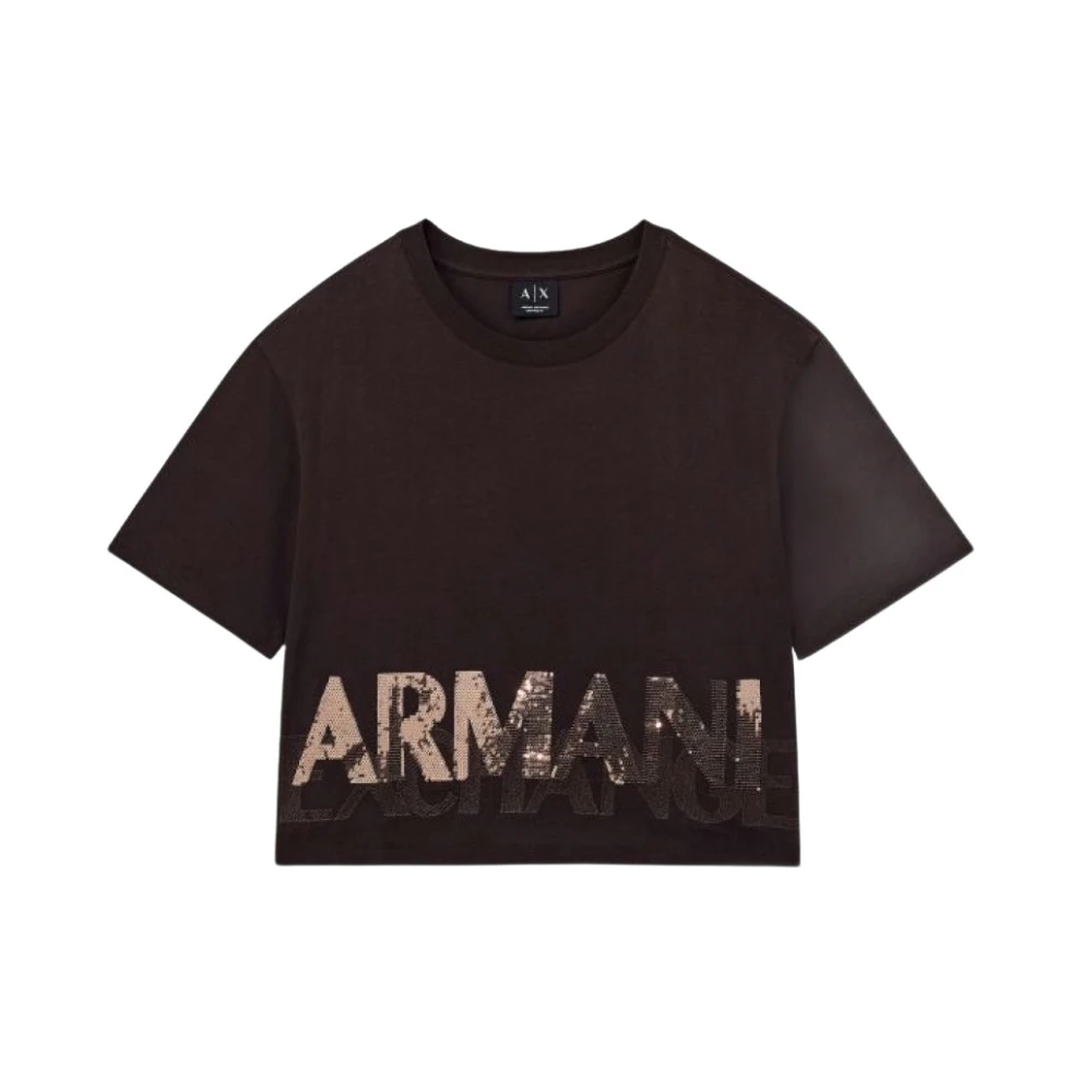 Armani Exchange Brown Regular T-Shirt In Cotton Jersey - Image 2